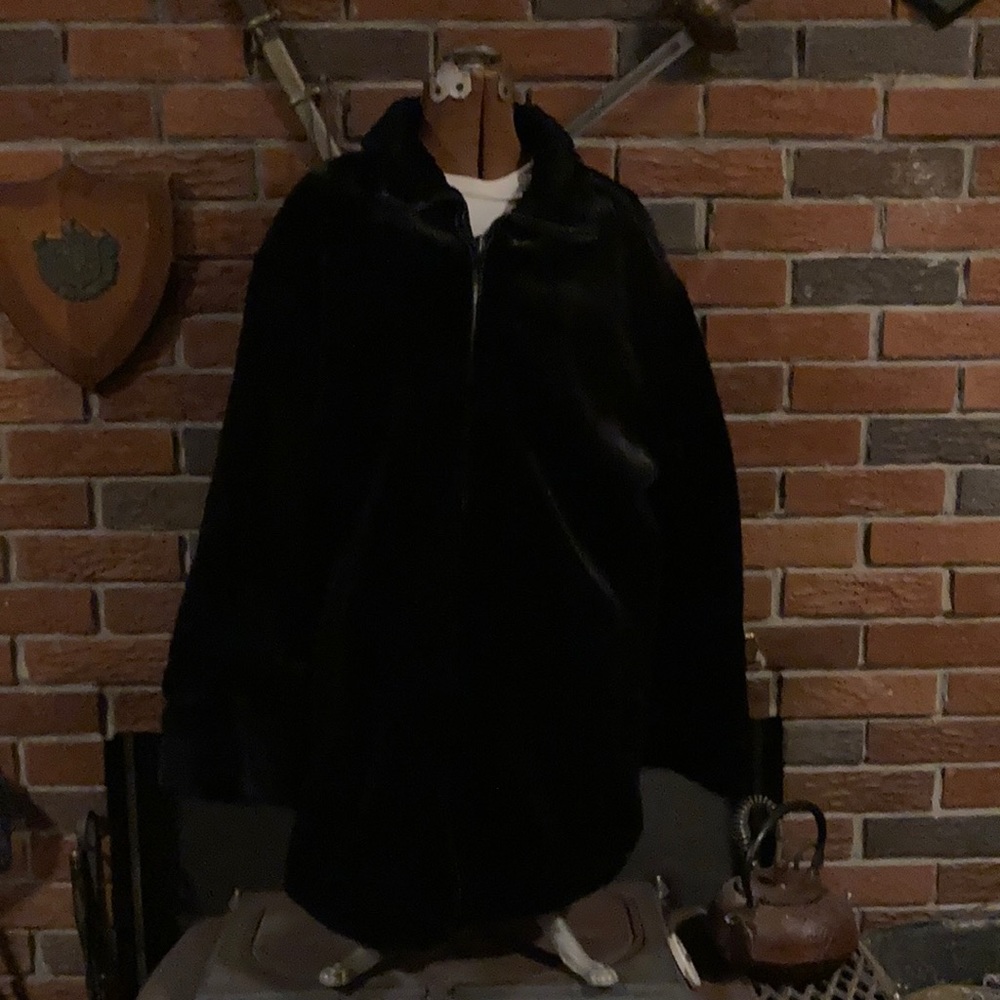 Faux Fur Coat Black Reversable